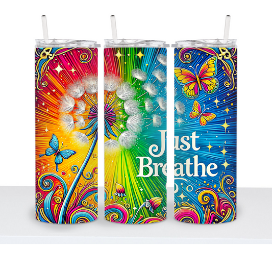 Just Breathe Rainbow 20oz Tumbler