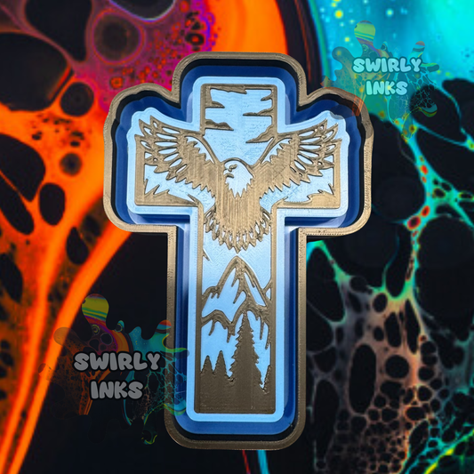 Large Eagle Cross Freshie Mold