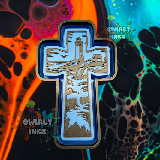 Lighthouse Cross Freshie Mold