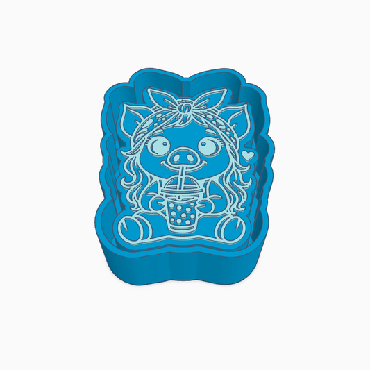 Long Hair Pig Freshie Mold