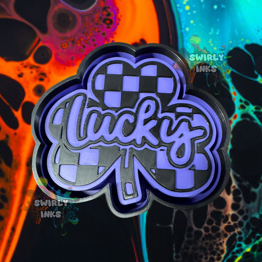 Lucky Checkered Clover Freshie Mold