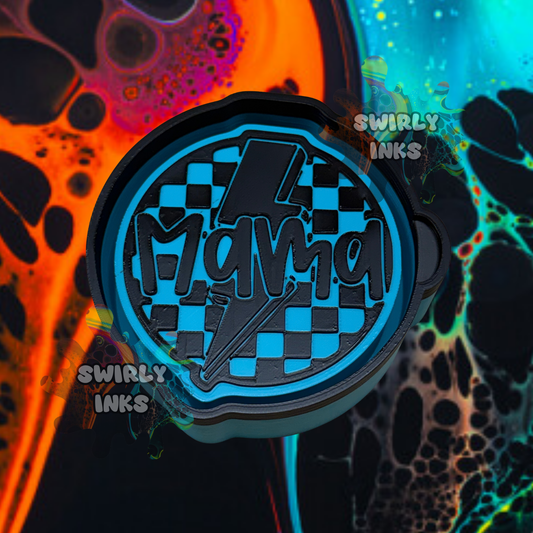Mama Checkered Circle Bolt Freshie Mold