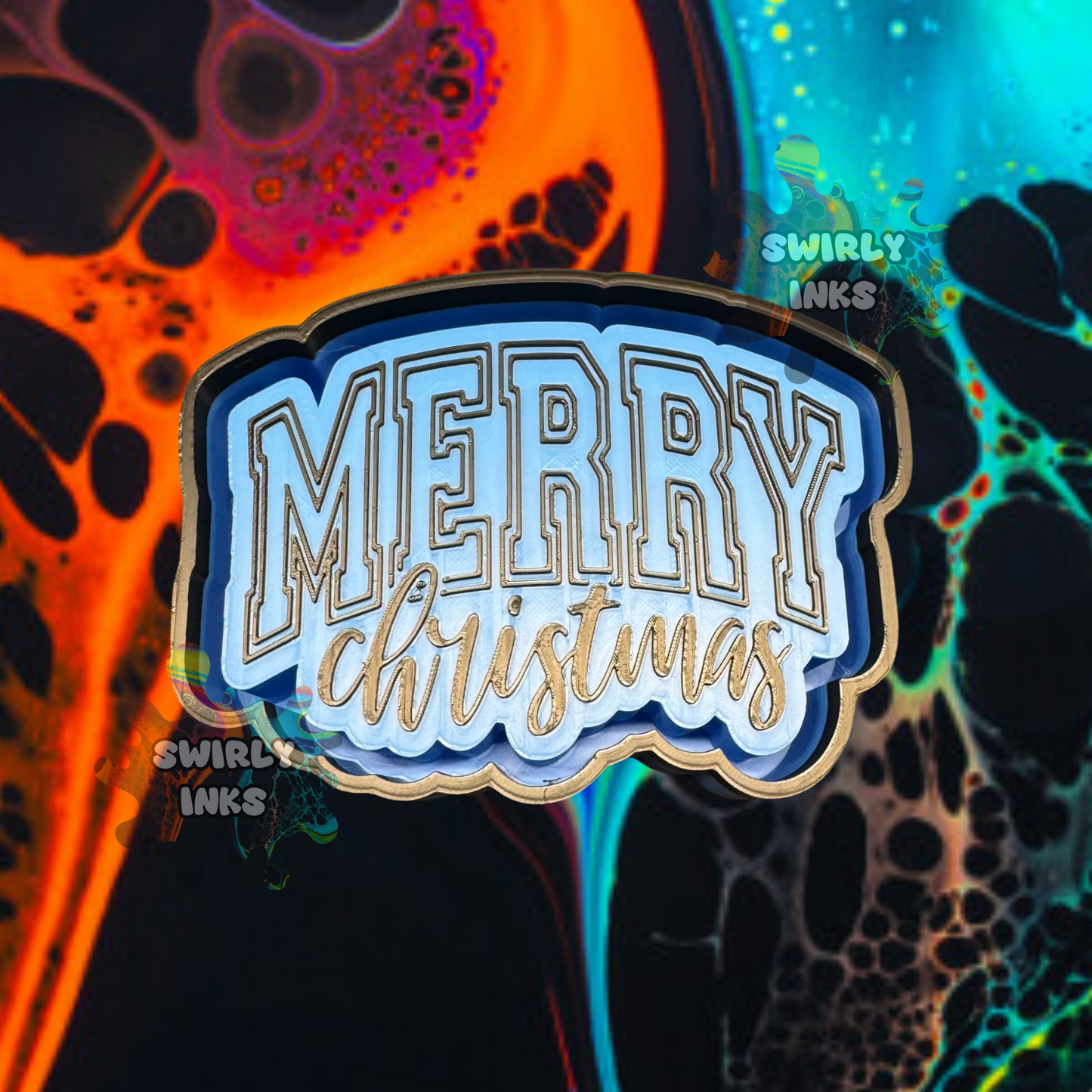 Merry Christmas Freshie Mold