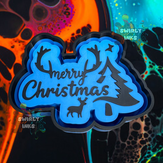 Merry Christmas Deer & Tree Freshie Mold