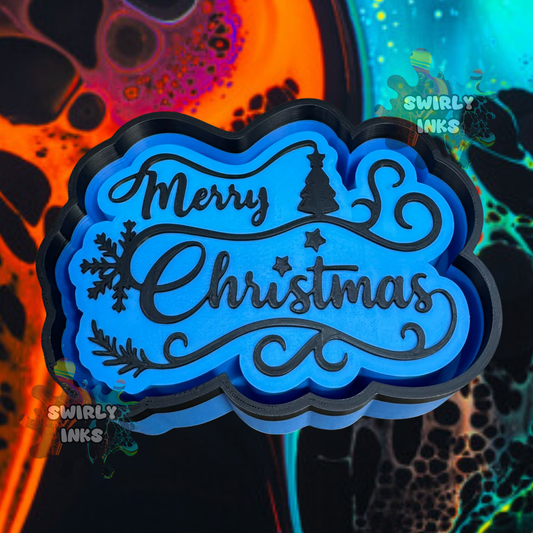 Merry Christmas Snowflake & Tree Freshie Mold