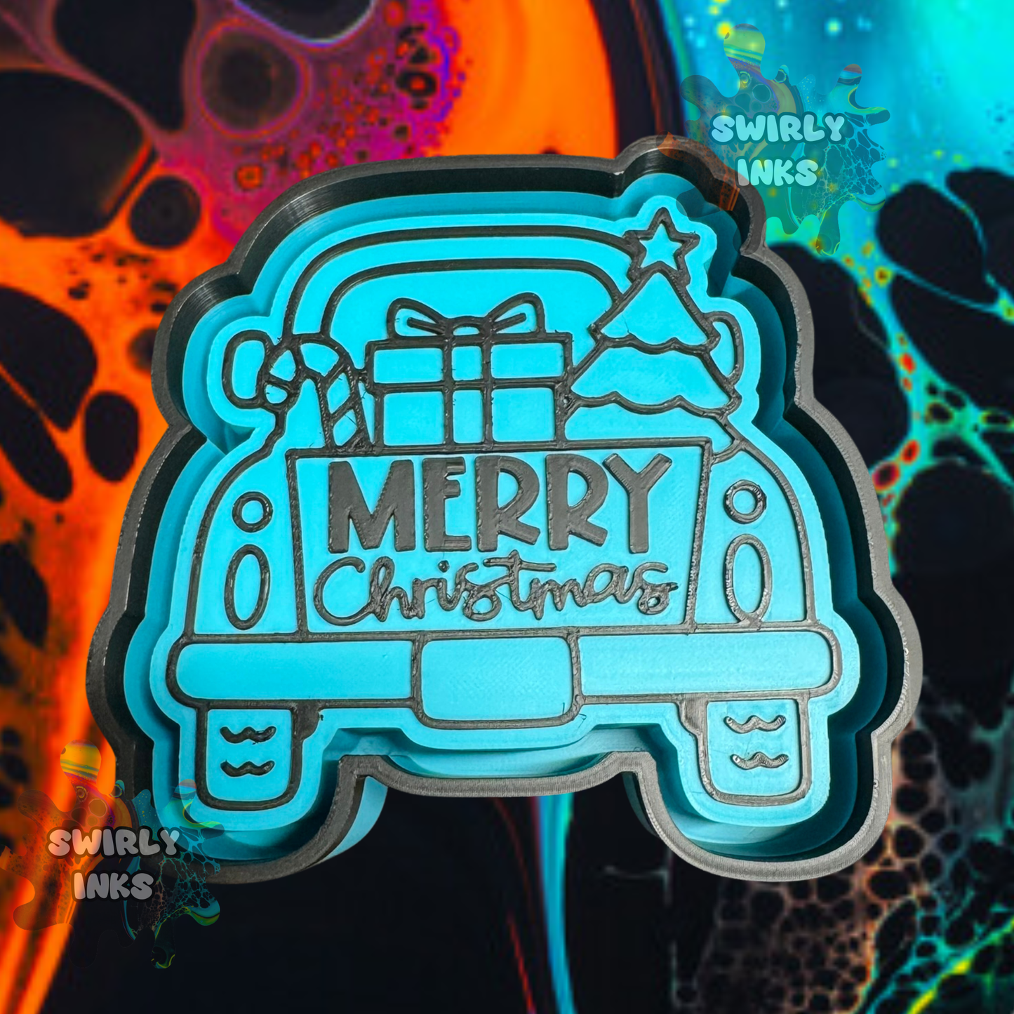 Merry Christmas Truck Freshie Mold