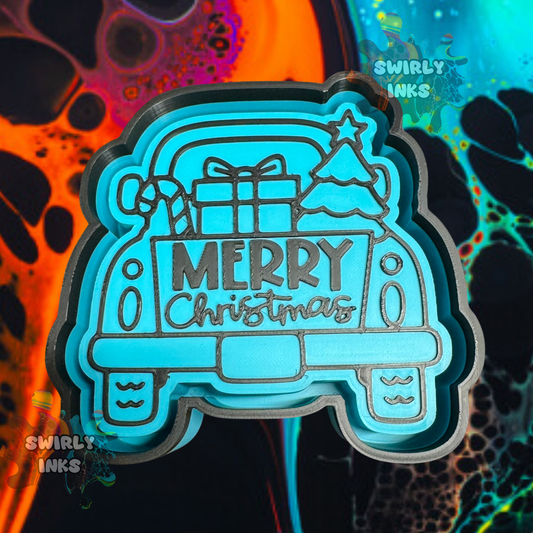 Merry Christmas Truck Freshie Mold