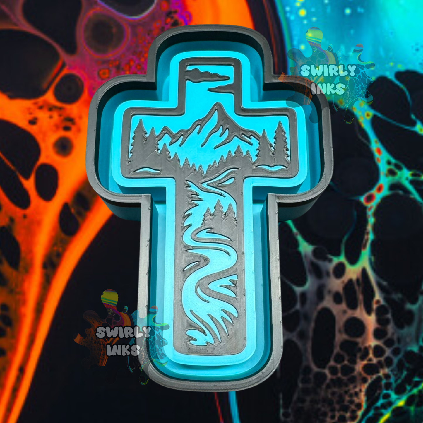 Mountains Cross Freshie Mold