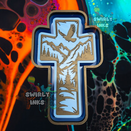 Mountains Eagle Cross Freshie Mold