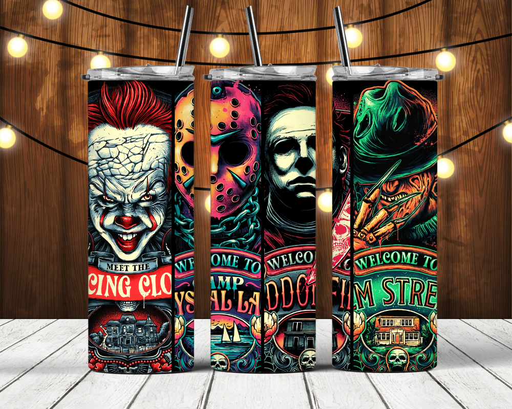 Halloween Movie Characters - 20oz Tumbler - (Movies 013)