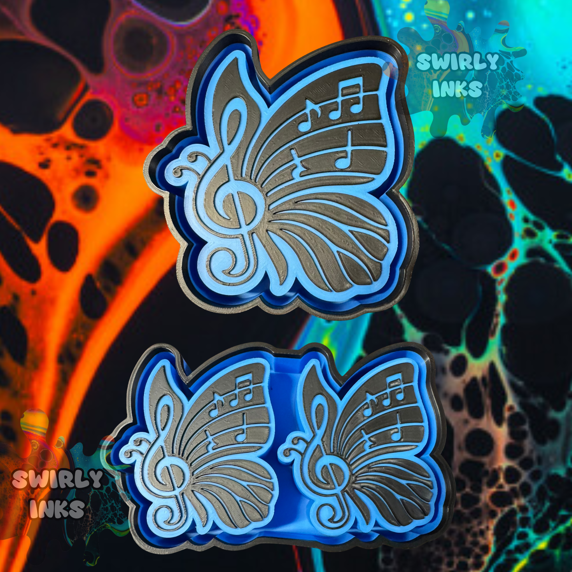 Music Note Butterfly Set Freshie Mold – Swirly Inks N Glittered Designs