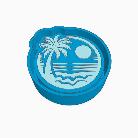 Palm Tree Beach Round Freshie Mold