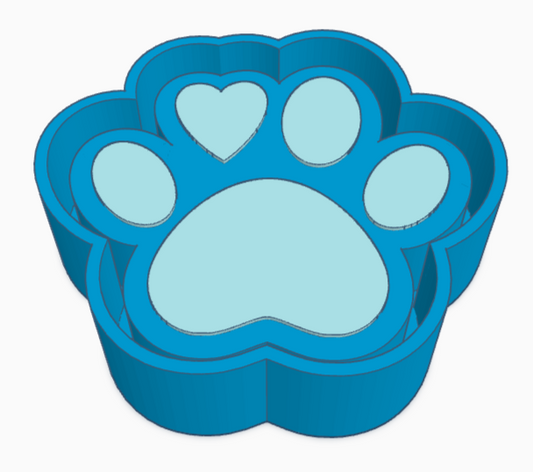 Heart Dog Paw Freshie Mold