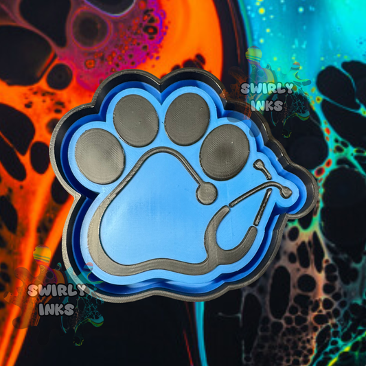 Paw with Stethoscope Freshie Mold