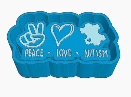 Peace Love Autism Freshie Mold