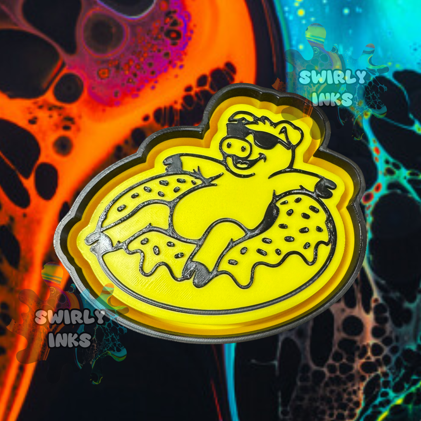 Pig On Donut Float Freshie Mold