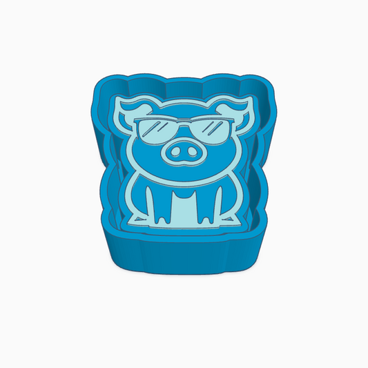 Pig In Sunglasses Freshie Mold