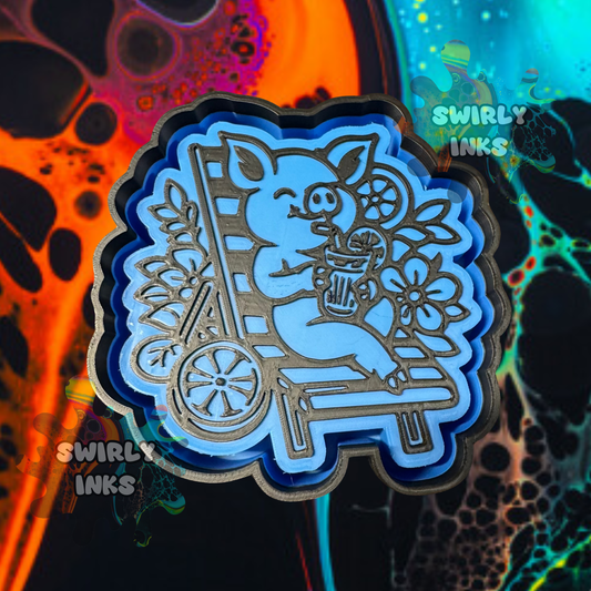 Pig on Beach Chair Freshie Mold