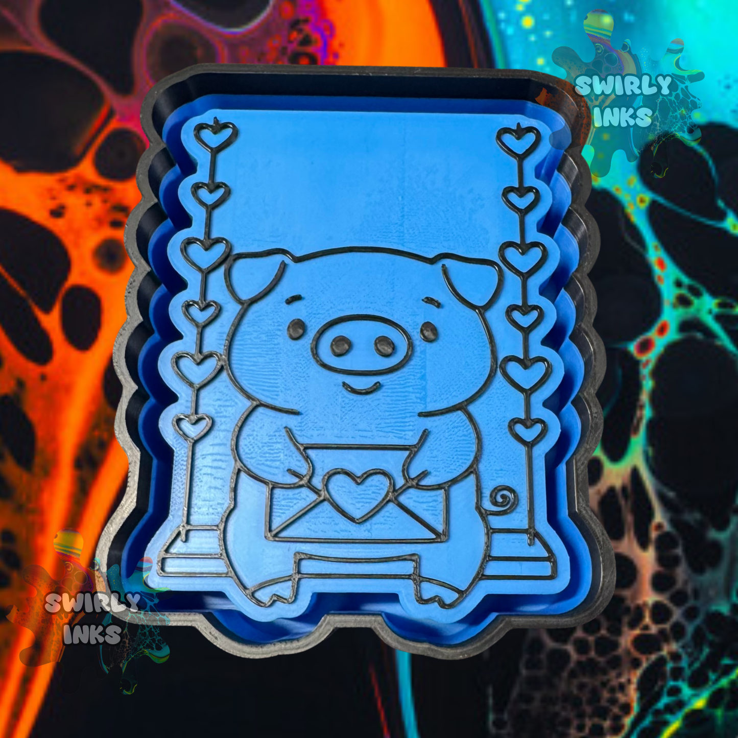 Pig on Swing Freshie Mold