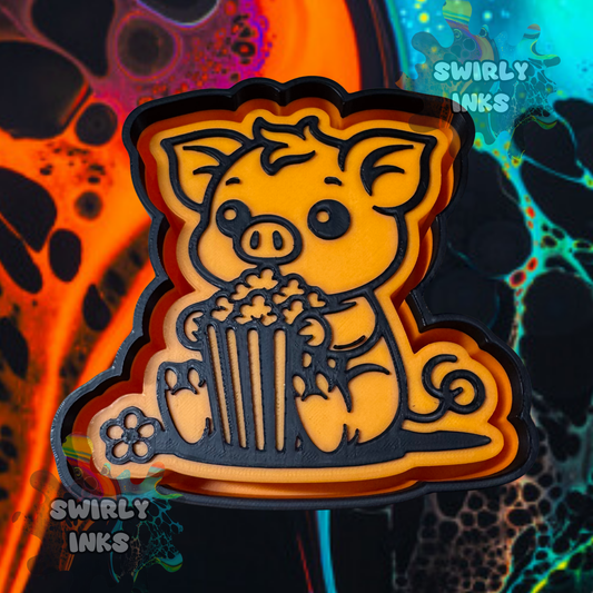 Pig with Popcorn Freshie Mold
