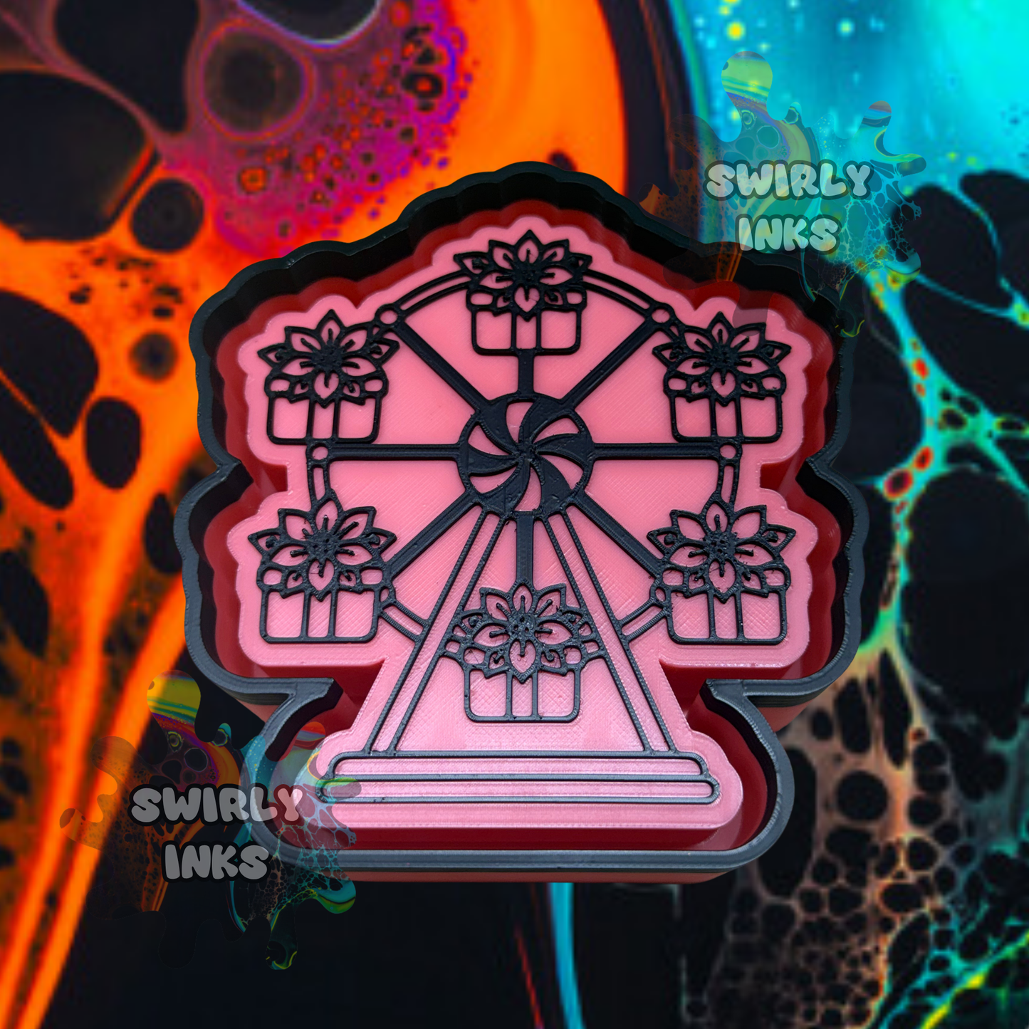 Poinsettia Ferris Wheel Freshie Mold