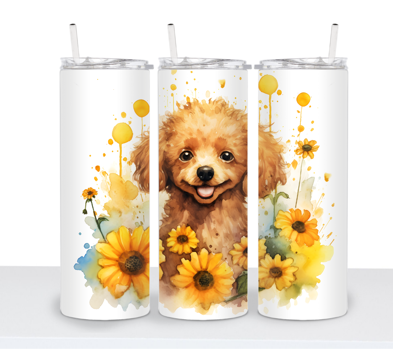 Dogs with Sunflowers