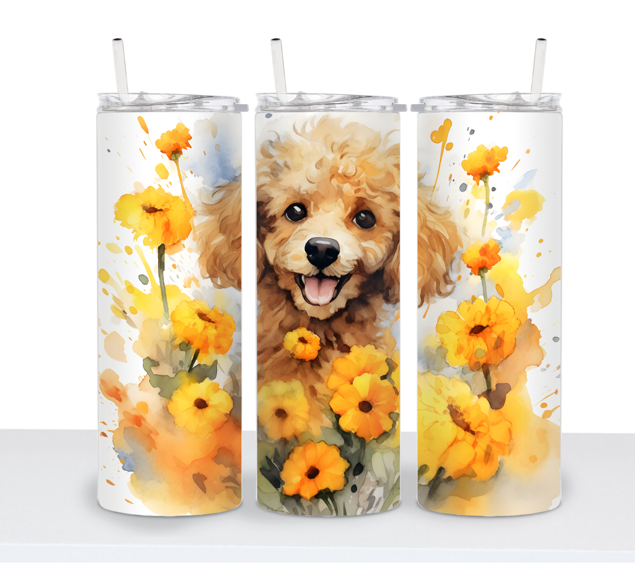 Dogs with Sunflowers