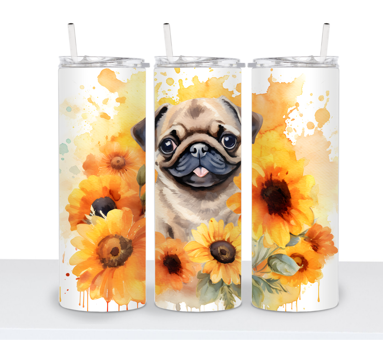 Dogs with Sunflowers