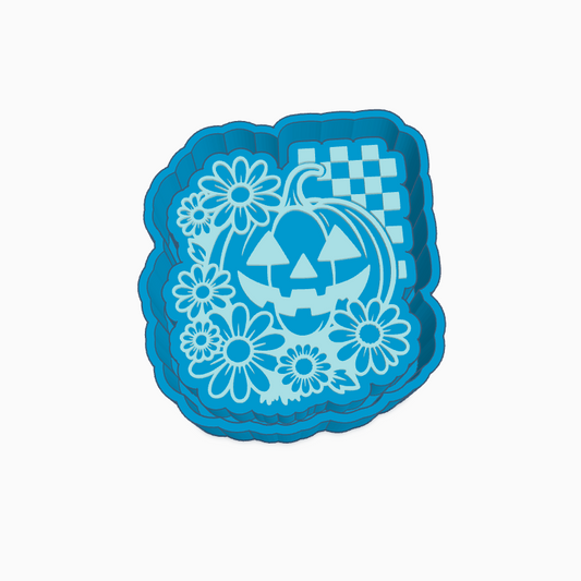 Pumpkin Flowers Checkered Freshie Mold
