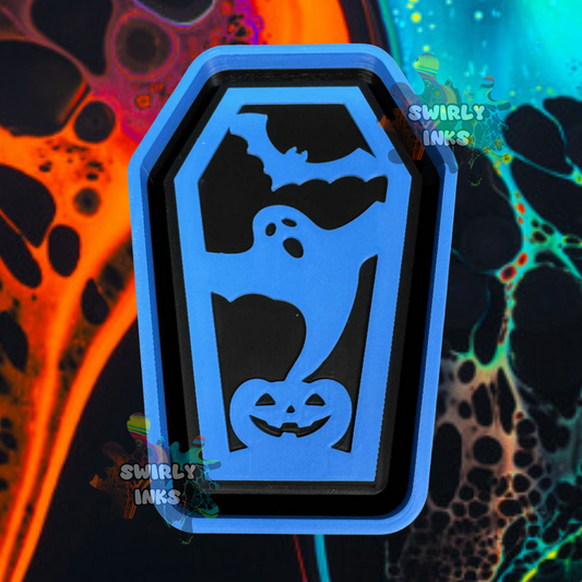Ghost & Pumpkin Coffin Freshie Mold