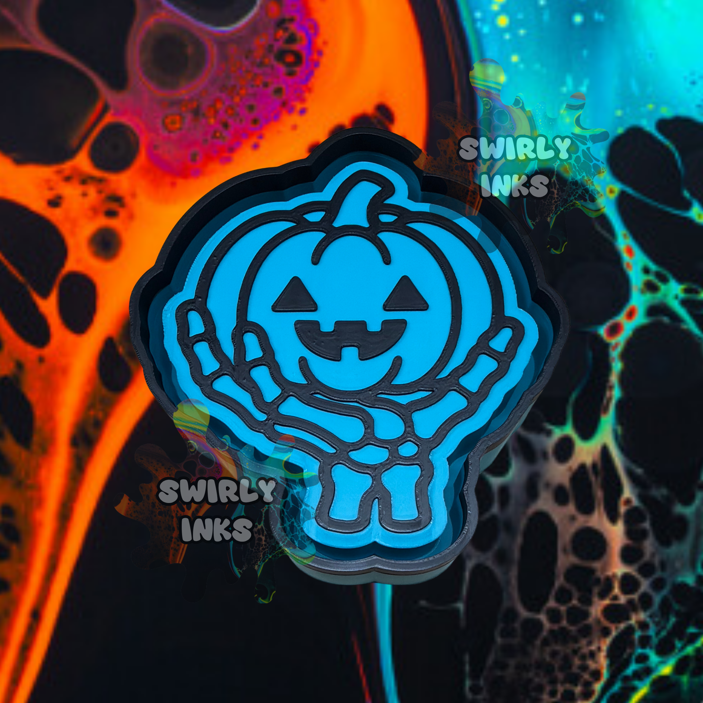Pumpkin Skeleton Hand Freshie Mold