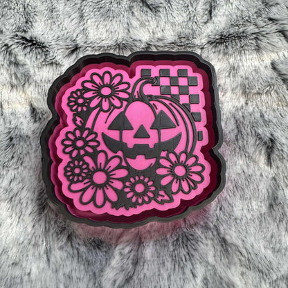 Pumpkin Flowers Checkered Freshie Mold