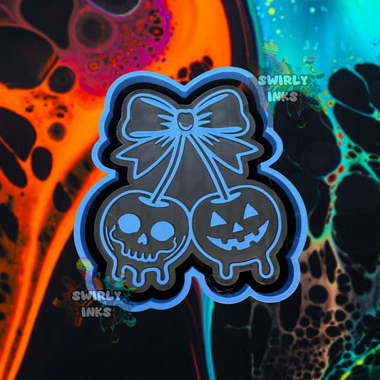 Pumpkin Skull Bow Freshie Mold