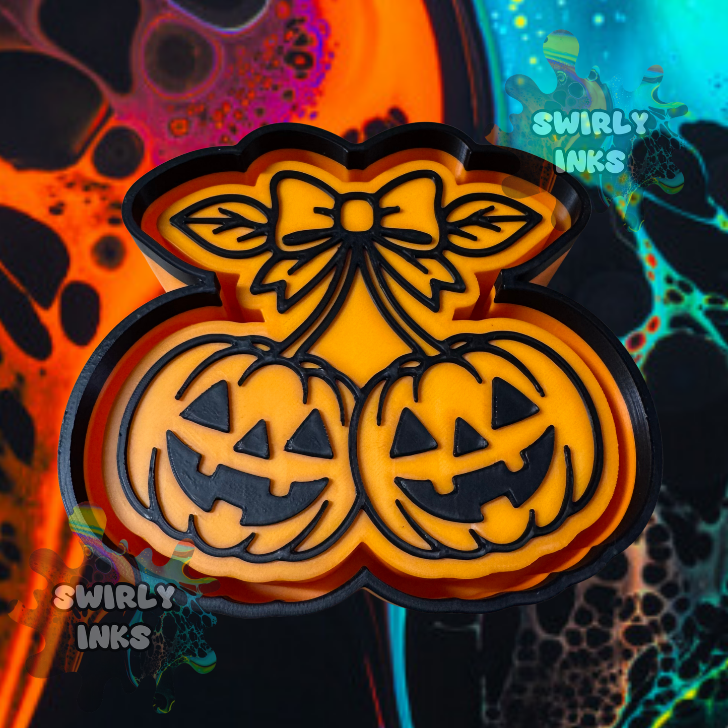 Pumpkins Bow Freshie Mold