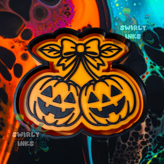 Pumpkins Bow Freshie Mold