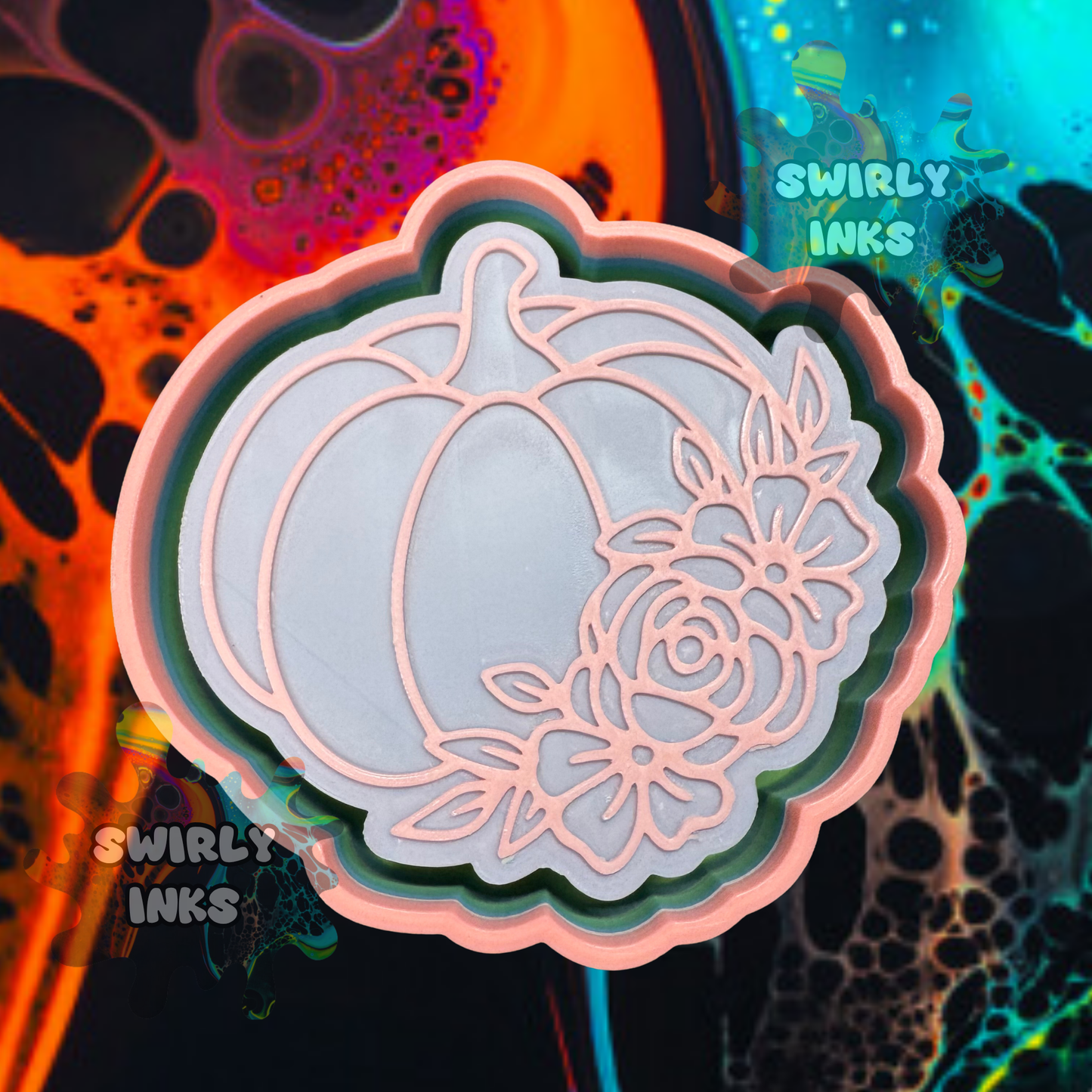 Pumpkin with Flowers Freshie Mold
