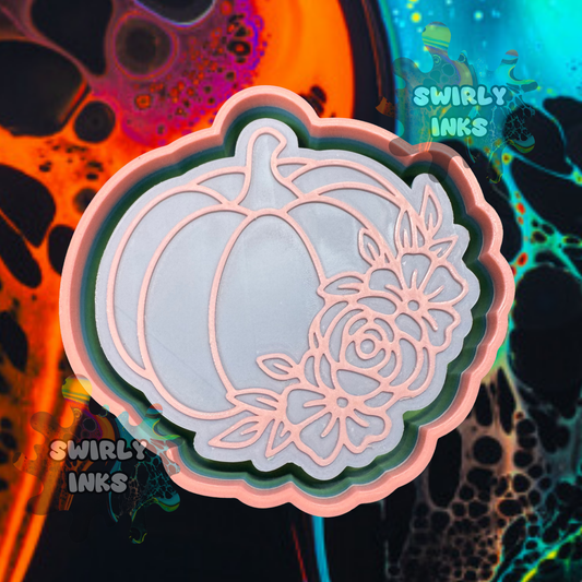 Pumpkin with Flowers Freshie Mold
