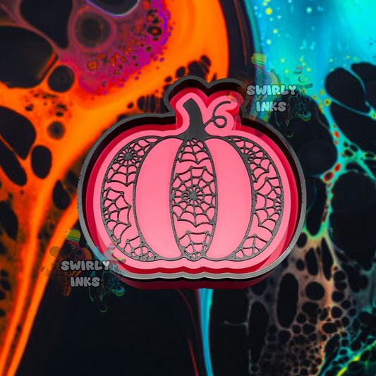 Pumpkin with Spider Webs Freshie Mold