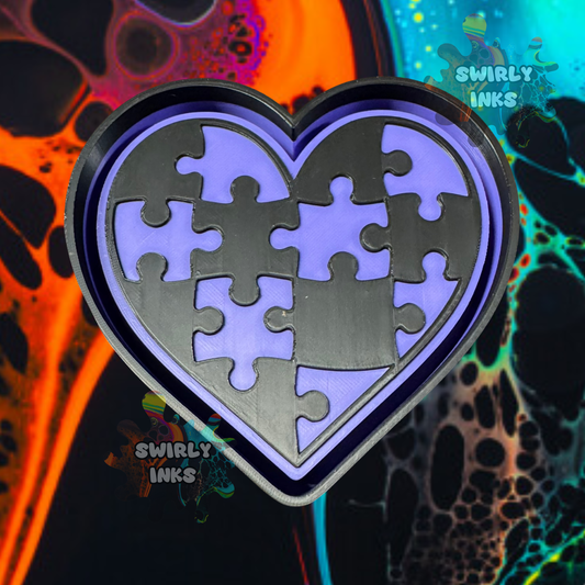 Puzzle Heart Freshie Mold
