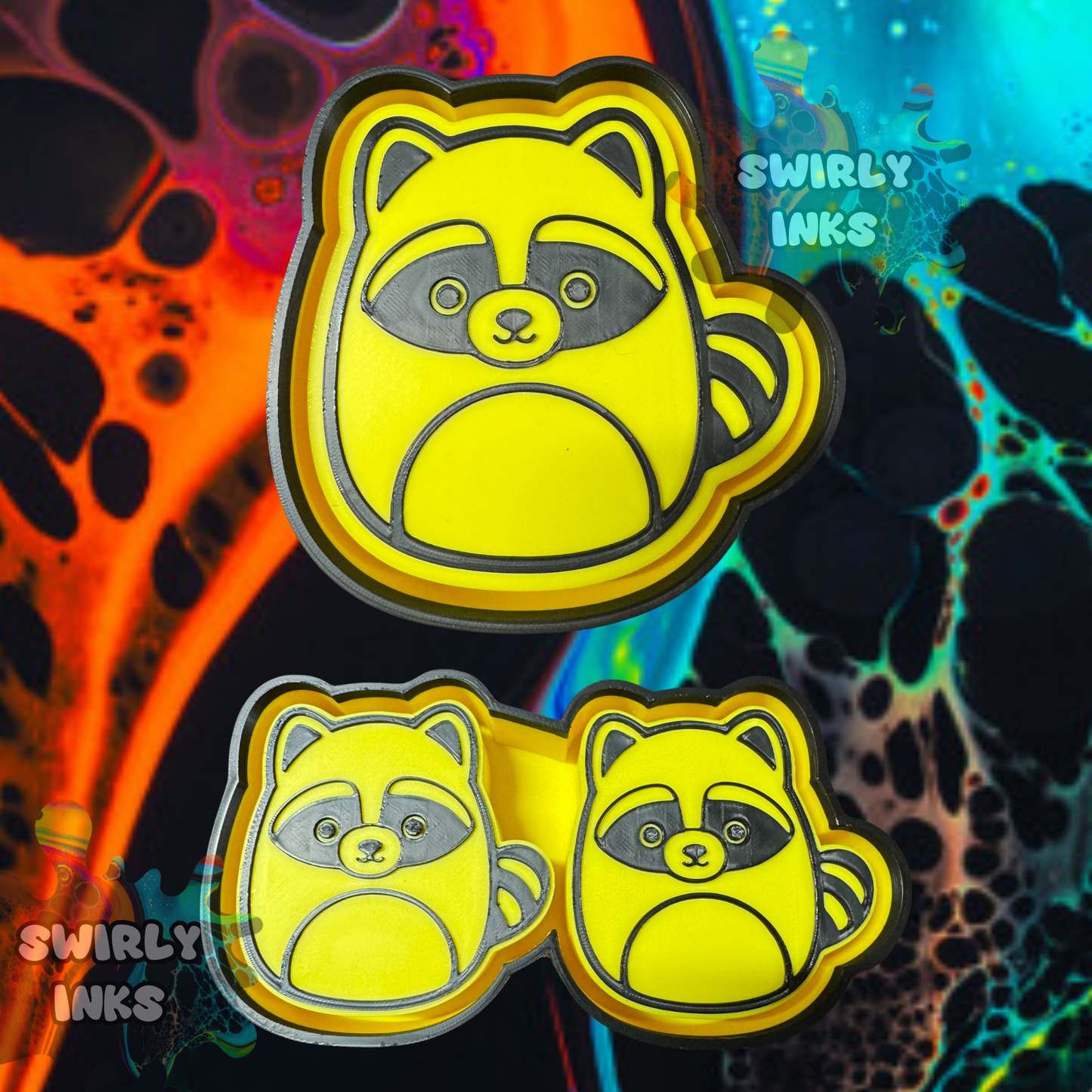 Raccoon Squishie Set Freshie Mold