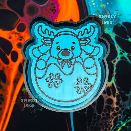 Reindeer on Ornament Freshie Mold