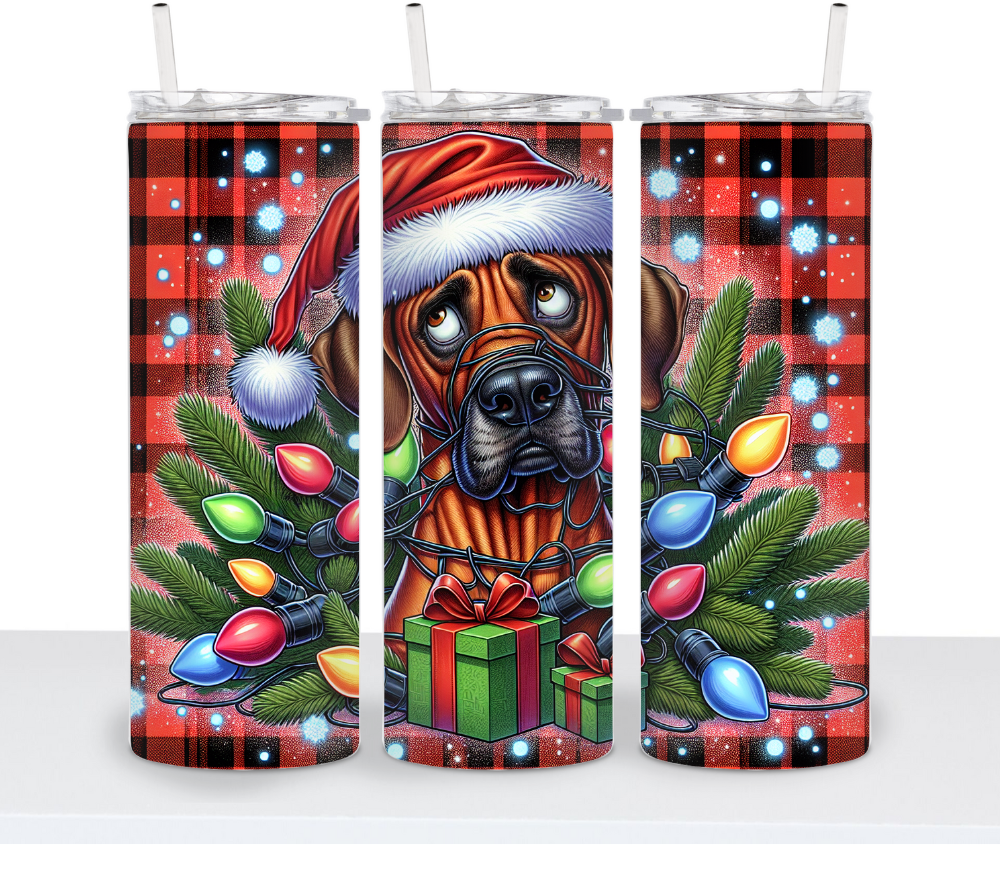 Christmas Dogs with Lights