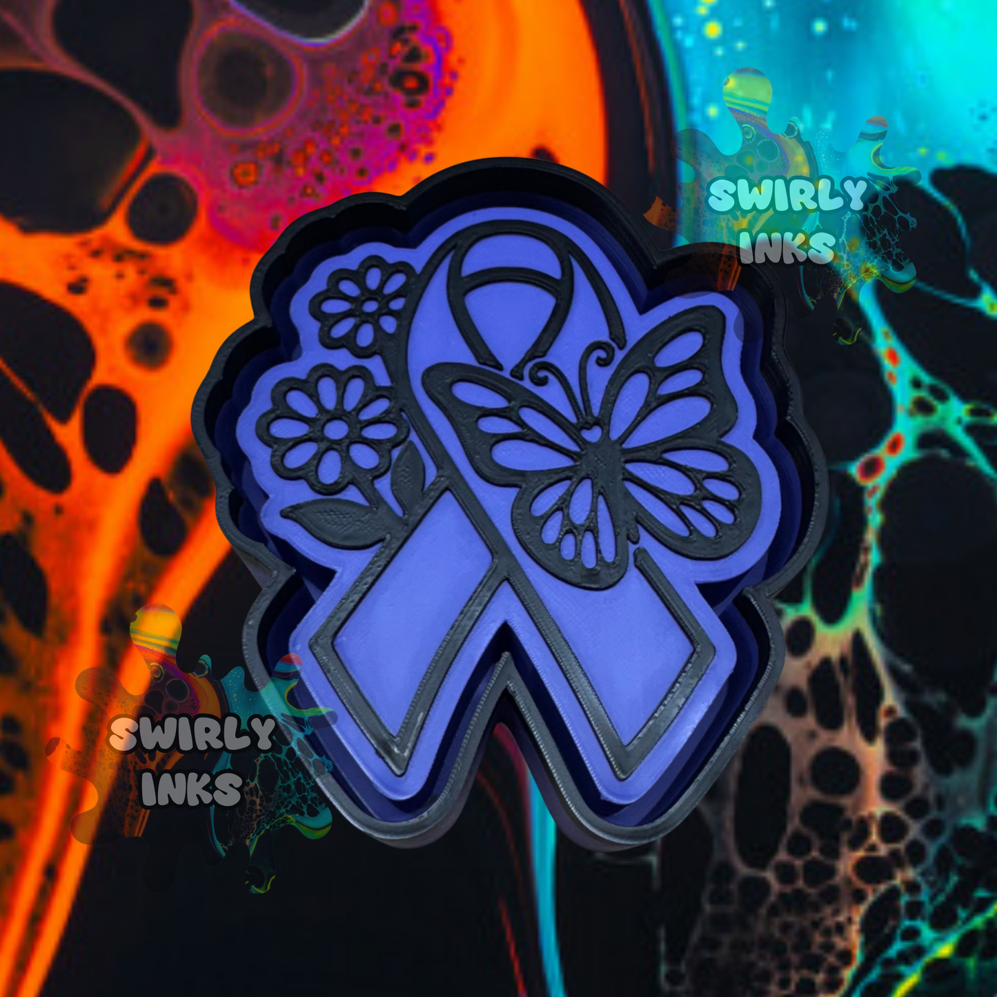 Ribbon with Butterfly and Flowers Freshie Mold