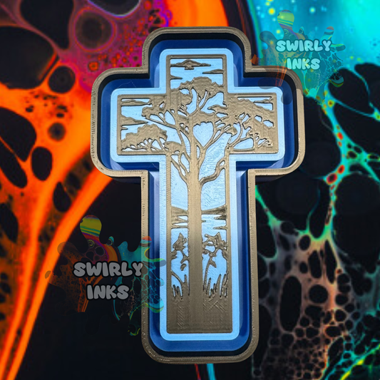 River Large Tree Cross Freshie Mold