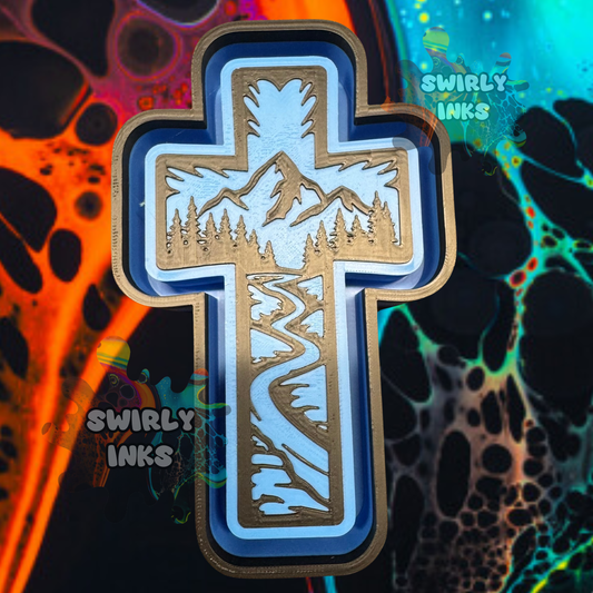 River Mountain Forest Line Cross Freshie Mold