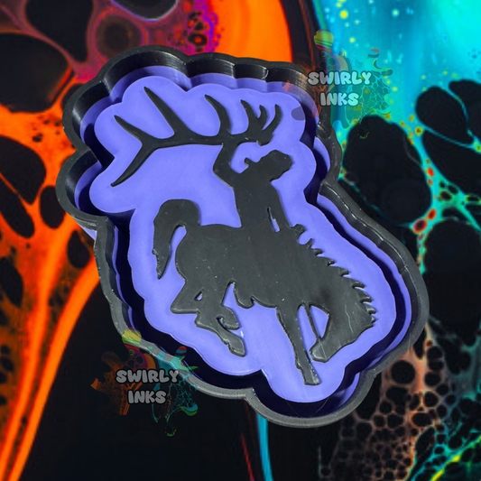 Rodeo Rider with Antlers Freshie Mold