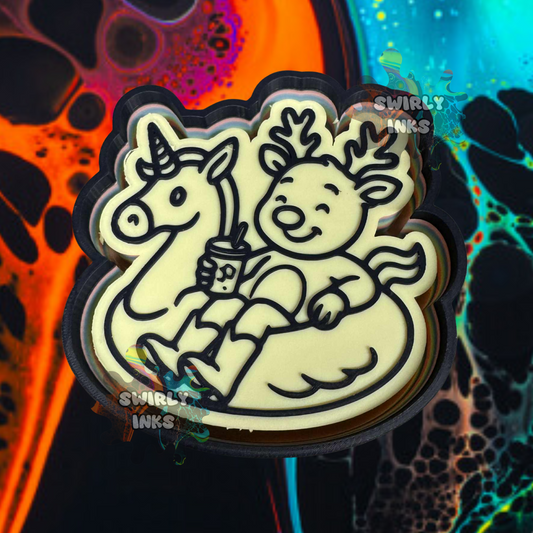 Rudolf on Unicorn Float Freshie Mold