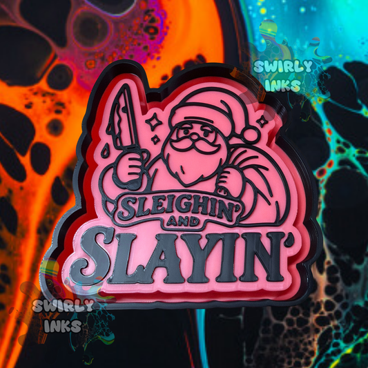Santa Sleighin' and Slayin' Freshie Mold