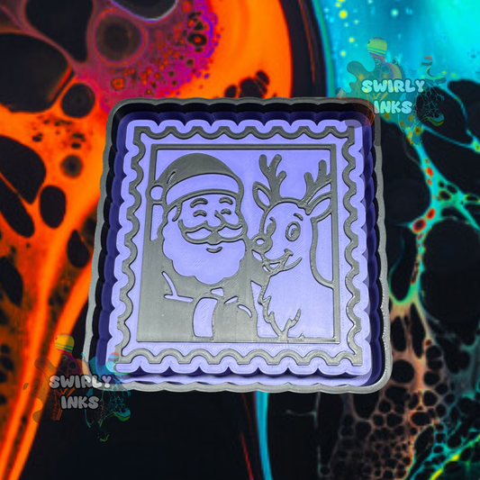 Santa & Rudolph Stamp Freshie Mold