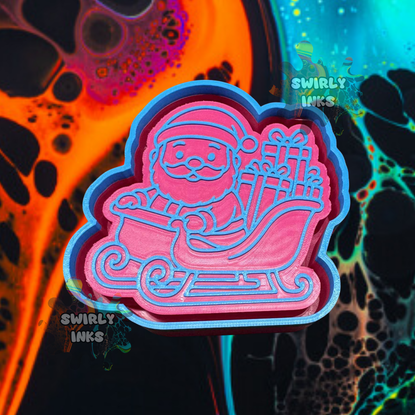 Santa in Sleigh Freshie Mold